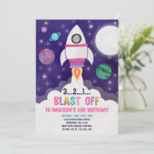 Ruimtevaart op zaterdag Uitnodiging buitenruimte (Staand voorkant)