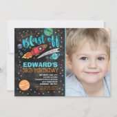 Ruimtevaart op zaterdag Uitnodiging buitenruimte (Voorkant)