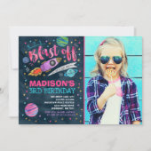 Ruimtevaart op zaterdag Uitnodiging buitenruimte (Voorkant)