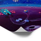 Ruimtevaart | Raketafdruk | Buitenruimtevaartzuste Poster (Hoek)