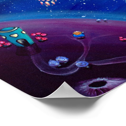 Ruimtevaart | Raketafdruk | Buitenruimtevaartzuste Poster (Hoek)