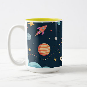Ruimtevaart Rocket Kids Koffiemok Tweekleurige Koffiemok