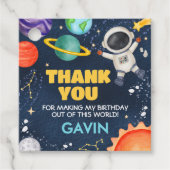 Ruimtevaart rond het verjaardagsplein van Sun Bedankjes Labels (Voorkant)