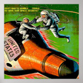 Ruimtevaart Sci Fi Comic Book Astronaut Monkey C Poster (Voorkant)