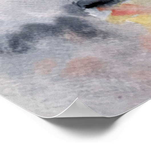 Ruimtevaart-start naar Waterverf buitenruimte Poster (Hoek)