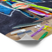 Ruimtevaart thema raket ~ Aangepaste monogram kind Poster (Hoek)