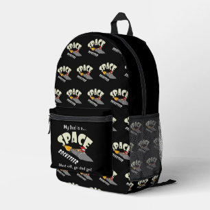 Ruimtevaart van een rocketeer bedrukte rugzak