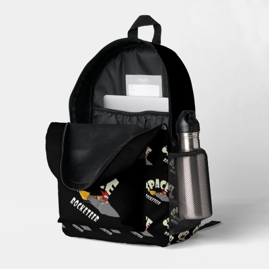 Ruimtevaart van een rocketeer bedrukte rugzak (Achterkan Hoek Rechts (Open))