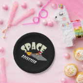 Ruimtevaart van een rocketeer papieren bordje (Feest)