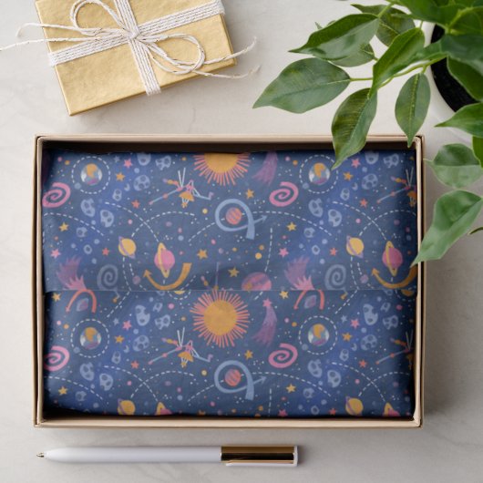 Ruimtevaart Voyager Blauw Tissuepapier (Geschenk)
