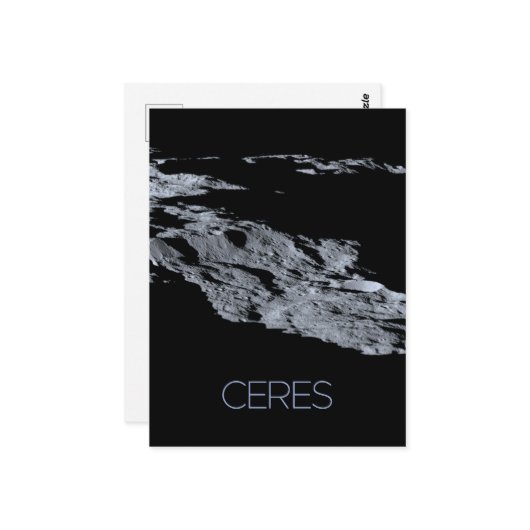 Ruimtevaart, zonnestelsel, dwergplaneet Ceres Briefkaart (Voorkant / Achterkant in situ)