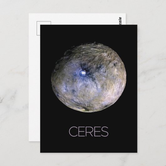 Ruimtevaart, zonnestelsel, dwergplaneet Ceres Briefkaart (Voorkant / Achterkant)