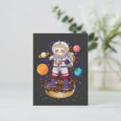 Ruimtevaartachtige astronaut Galaxy Planet Donut S Briefkaart (Staand voorkant)