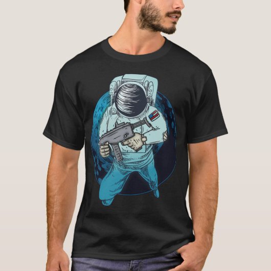 ruimtevaartasteroïde defender astronaut t-shirt (Voorkant)