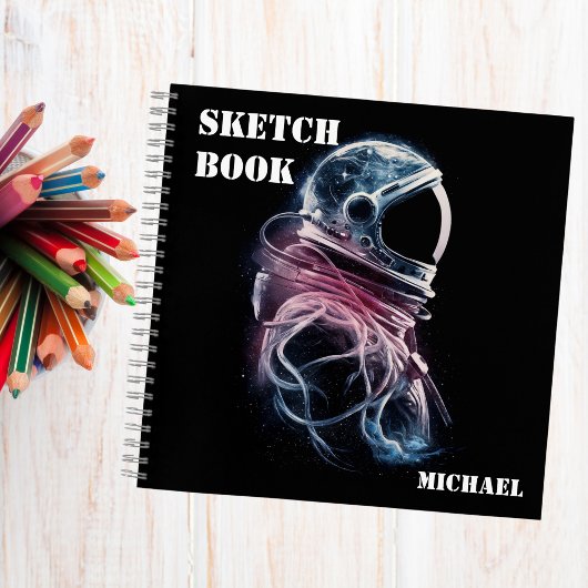 Ruimtevaartastronaut, Astronomie, Custom Sketchboo Notitieboek