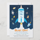 Ruimtevaartastronaut Baby shower Uitnodiging (Voorkant)
