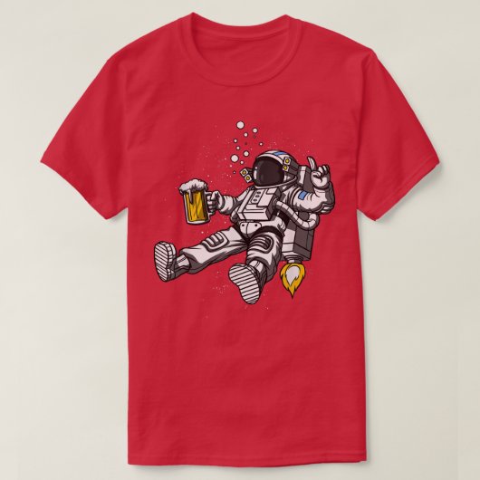 Ruimtevaartastronaut Beer Drink partij Funny Cosmi T-shirt (Design voorkant)