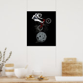 Ruimtevaartastronaut biker Riding Bike Galaxy Poster (Keuken)