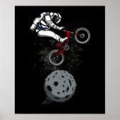 Ruimtevaartastronaut biker Riding Bike Galaxy Poster (Voorkant)