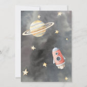 Ruimtevaartastronaut Birthday One Year Uitnodiging (Achterkant)