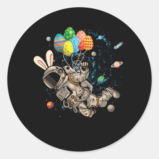 ruimtevaartastronaut bunny Ear Travel Galaxy met b Ronde Sticker (Voorkant)