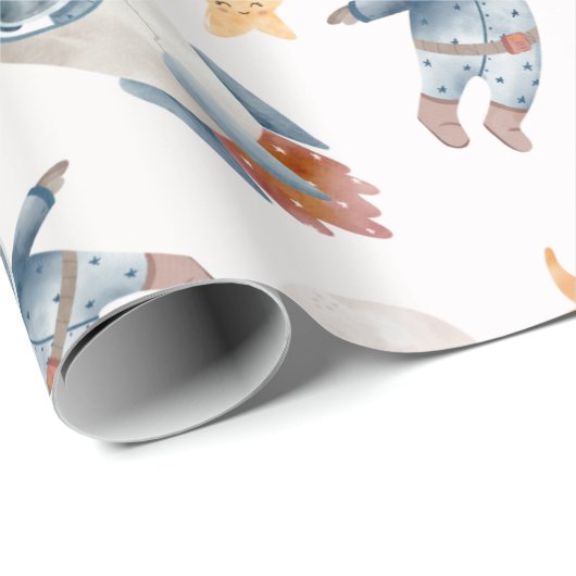 Ruimtevaartastronaut dierentuinpapier cadeaupapier (Rol Hoek)