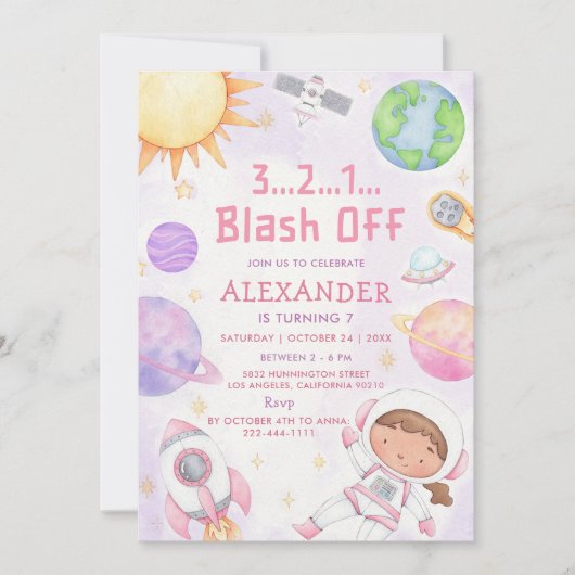 Ruimtevaartastronaut Elke ouderdag Kaart (Voorkant)