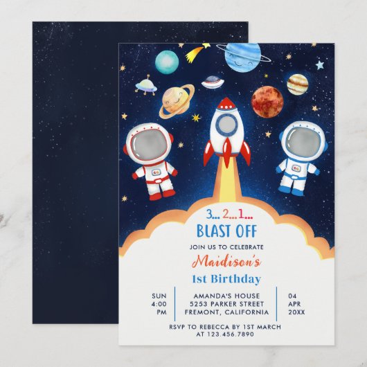 Ruimtevaartastronaut Elke ouderdag Kaart (Voorkant / Achterkant)