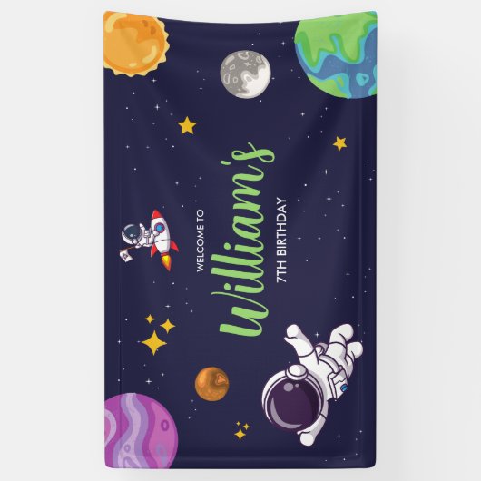 Ruimtevaartastronaut Elke ouderdag Spandoek (Verticaal)