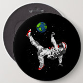 Ruimtevaartastronaut Football Cosmic Ronde Button 6,0 Cm (Voorkant /achterkant)
