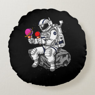Ruimtevaartastronaut Ice Cream Planets Cosmic Gala Rond Kussen