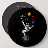 Ruimtevaartastronaut Juggling Planeten Cosmische a Ronde Button 6,0 Cm (Voorkant /achterkant)