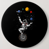 Ruimtevaartastronaut Juggling Planeten Cosmische a Ronde Button 6,0 Cm (Voorkant)
