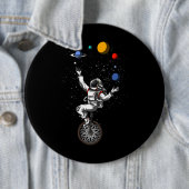 Ruimtevaartastronaut Juggling Planeten Cosmische a Ronde Button 6,0 Cm (In situ)