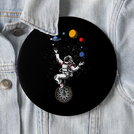 Ruimtevaartastronaut Juggling Planeten Cosmische a Ronde Button 6,0 Cm (In situ)