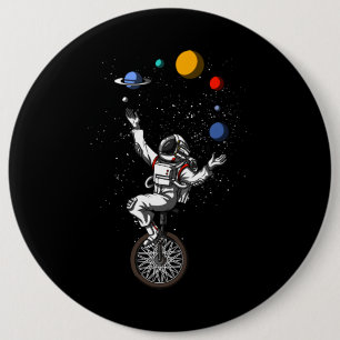 Ruimtevaartastronaut Juggling Planeten Cosmische a Ronde Button 6,0 Cm