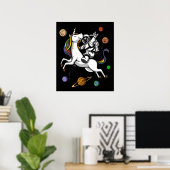 Ruimtevaartastronaut Magische Unicorn Cosmic Poster (Thuiskantoor)