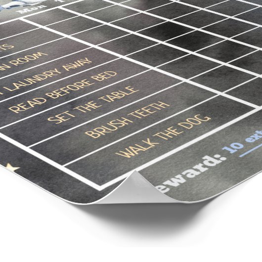 Ruimtevaartastronaut Reward Chore Chart Poster (Hoek)