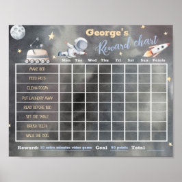 Ruimtevaartastronaut Reward Chore Chart Poster