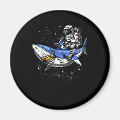 Ruimtevaartastronaut Riding Cosmic Shark Galaxy Magneet (Voorkant)