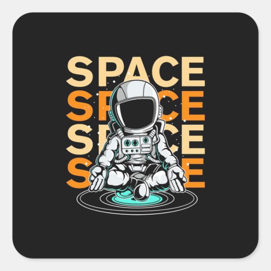 Ruimtevaartastronaut Vierkante Sticker (Voorkant)