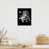 Ruimtevaartastronautenboek lezen Nerd Cosmic Poster (Keuken)