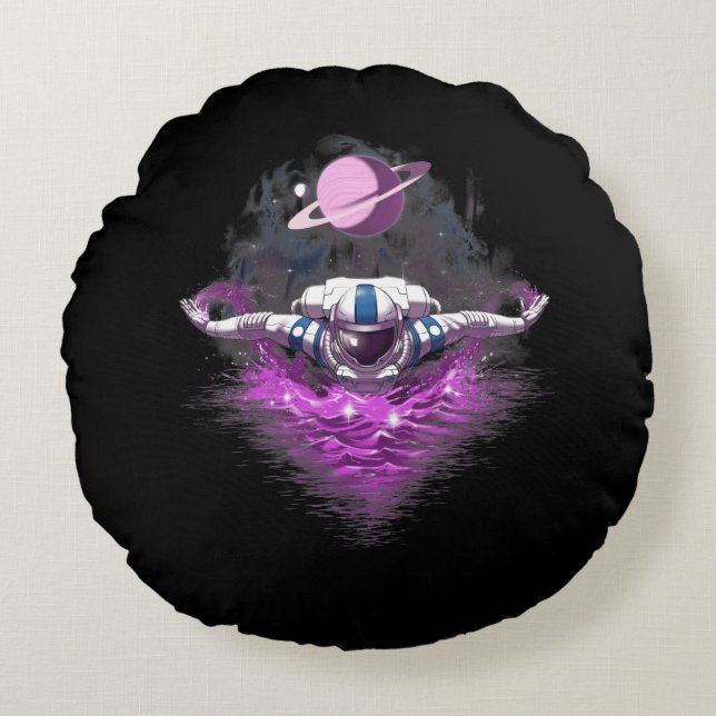 Ruimtevaartastronautenzwemmen Rond Kussen (Voorkant)