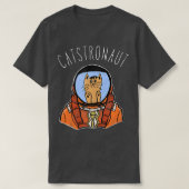 Ruimtevaartastronautkat T Funny Cute Drawing T-shi T-shirt (Design voorkant)
