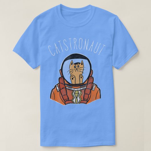 Ruimtevaartastronautkat T Shirt Funny Cute Drawing (Design voorkant)