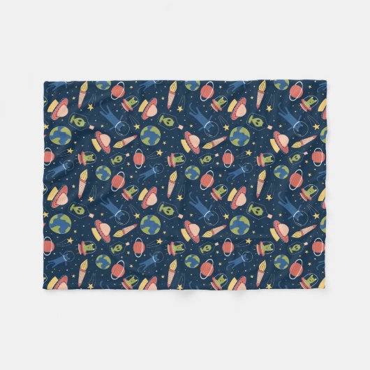 Ruimtevaarten Fleece Deken (Voorkant (Horizontaal))