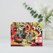 Ruimtevaarten vechten tegen Alien Science Fiction Briefkaart (Staand voorkant)