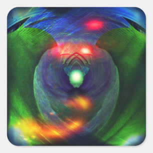 Ruimtevaarten / vogel van Abstracte prooien Vierkante Sticker
