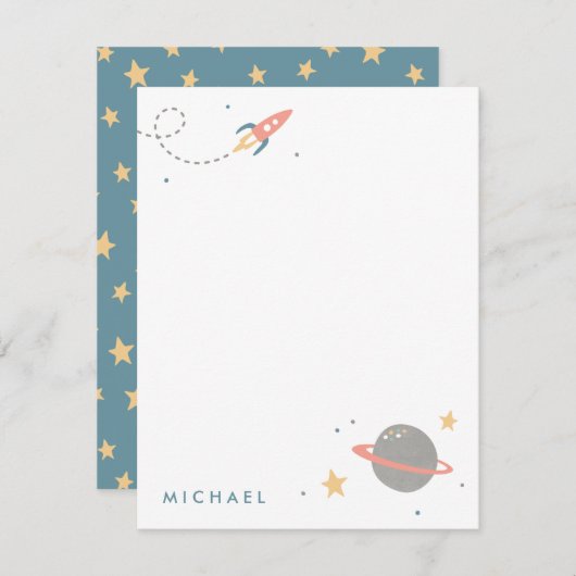 Ruimtevaartexploratiebureaus Notitiekaartje (Voorkant / Achterkant)