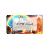 Ruimtevaartgalaxy Cat Riding Tiger op Pizza Etiket (Voorkant)